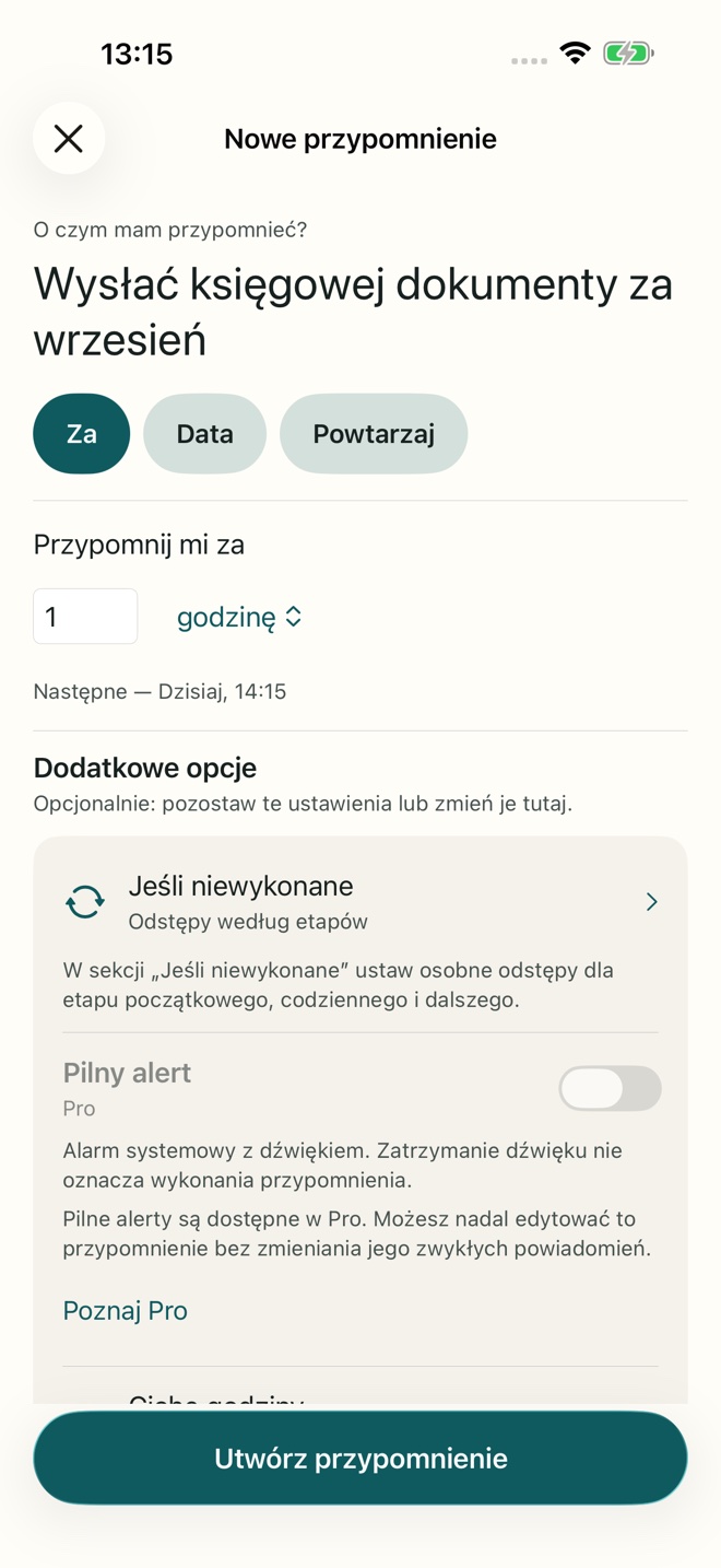Przykład w aplikacji TillYouDo: Jak to działa